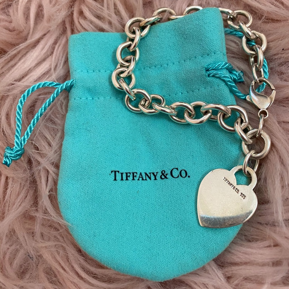 Silver Tiffany & Co. heart Charm bracelet